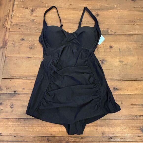 Kona Sol Maternity Black One Piece Swimsuit Black Size S - Picture 2 of 11